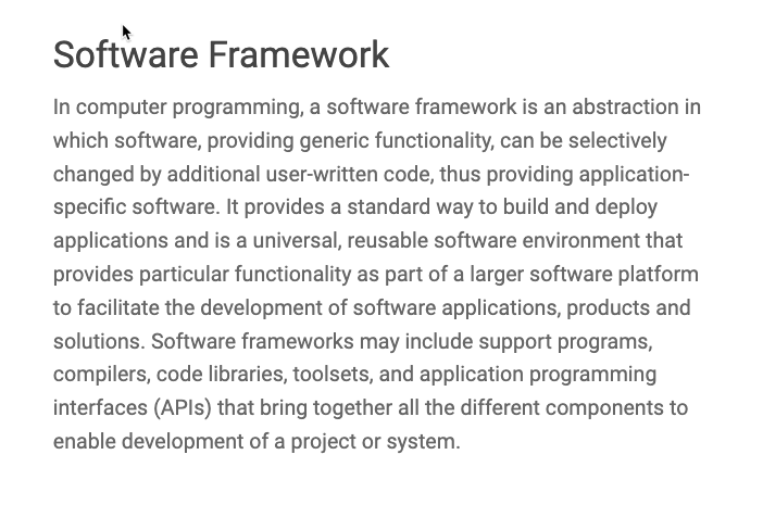 Software Framework